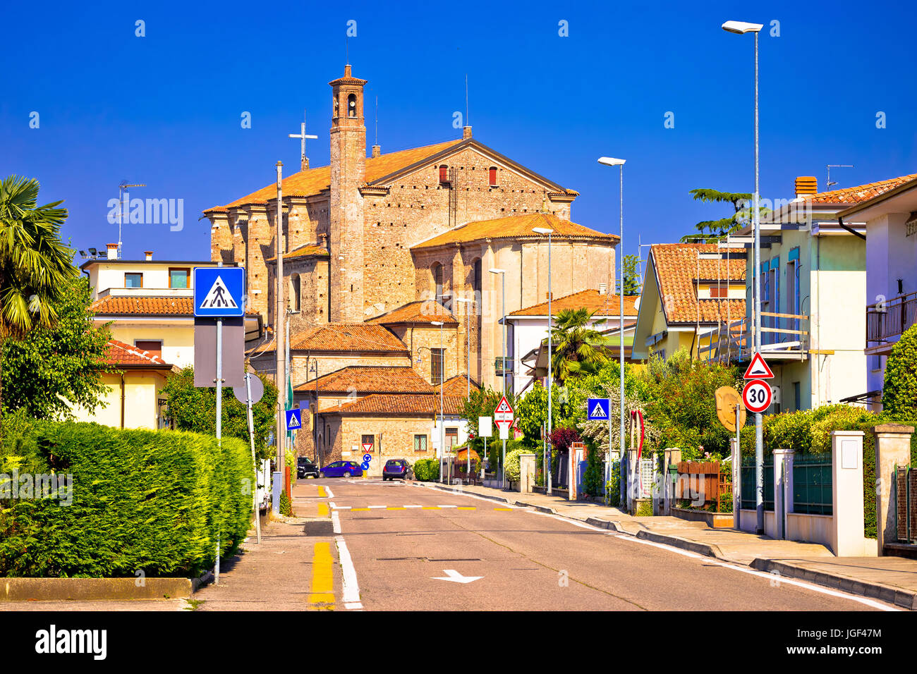 Comune di Valeggio sul Mincio street view, regione italiana Veneto Foto Stock