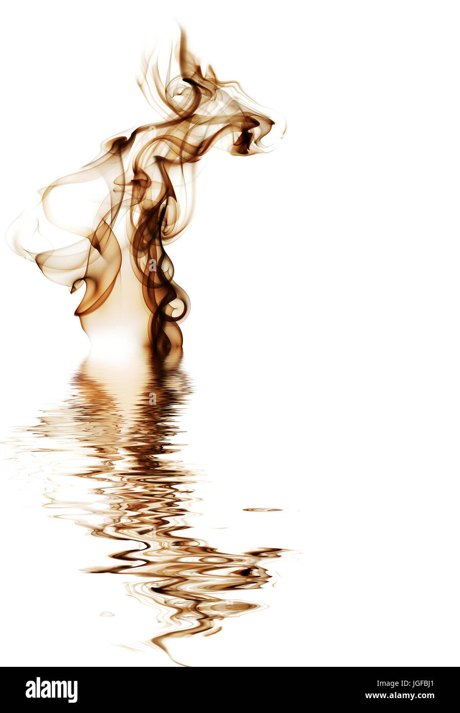 Abstract di fumo sullo sfondo bianco Foto Stock
