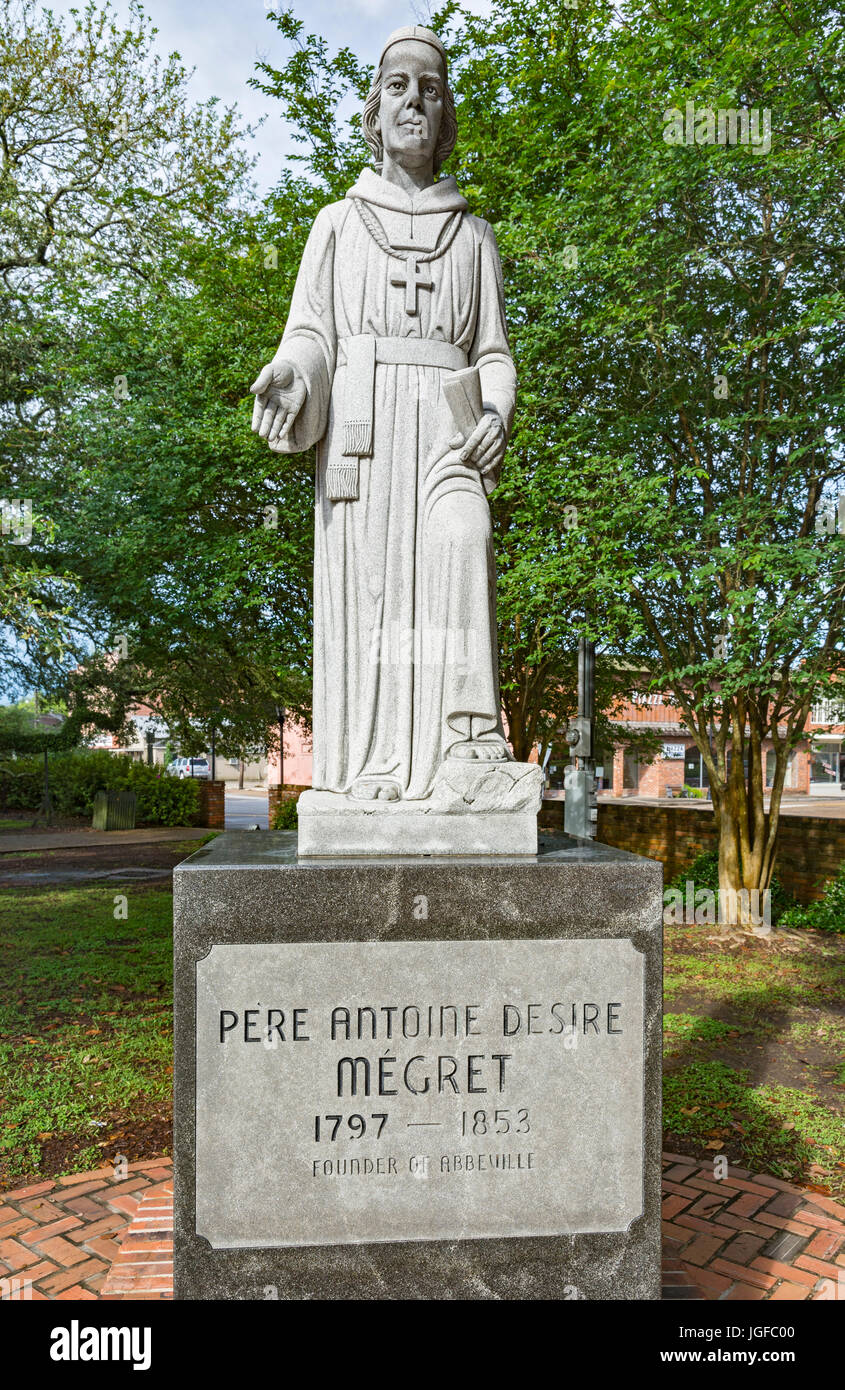In Louisiana, Abbeville, parrocchia di Vermilion, Pere Antoine desiderio Megret, 1797-1853, fondatore di Abbeville Foto Stock