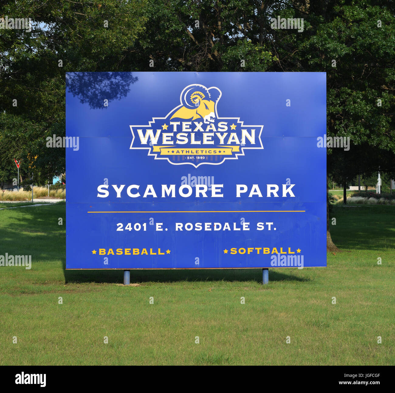 Texas Wesleyan University campi da baseball al Parco di platano a Fort Worth Foto Stock