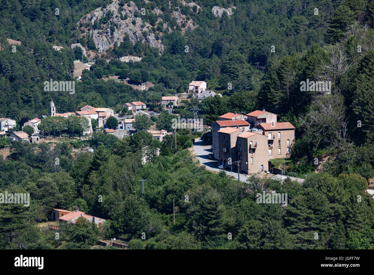 Il villaggio di Vivario (Corsica) Foto Stock