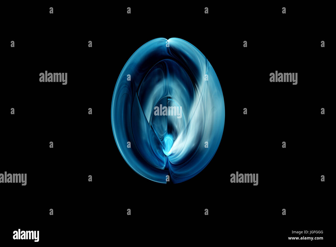 Blu brillante Uova aliene frattali generati da computer sfondo astratto, rendering 3D Foto Stock