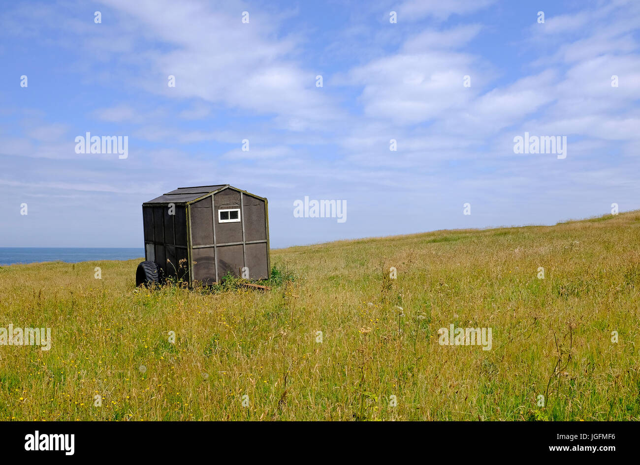 Beach Hut capannone a weybourne, North Norfolk, Inghilterra Foto Stock