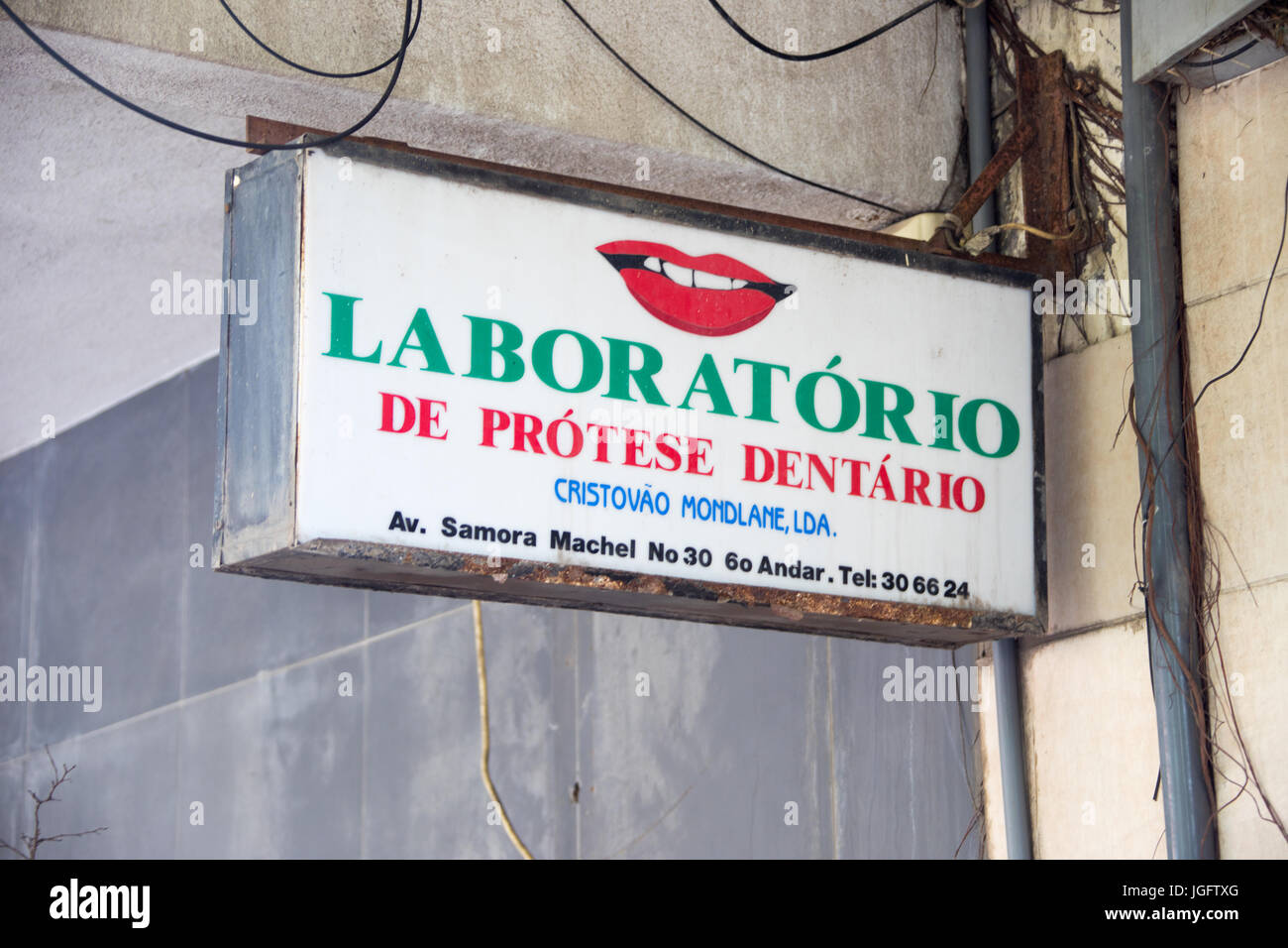 Dentista Laboraatory, Maputo, Mozambico Foto Stock