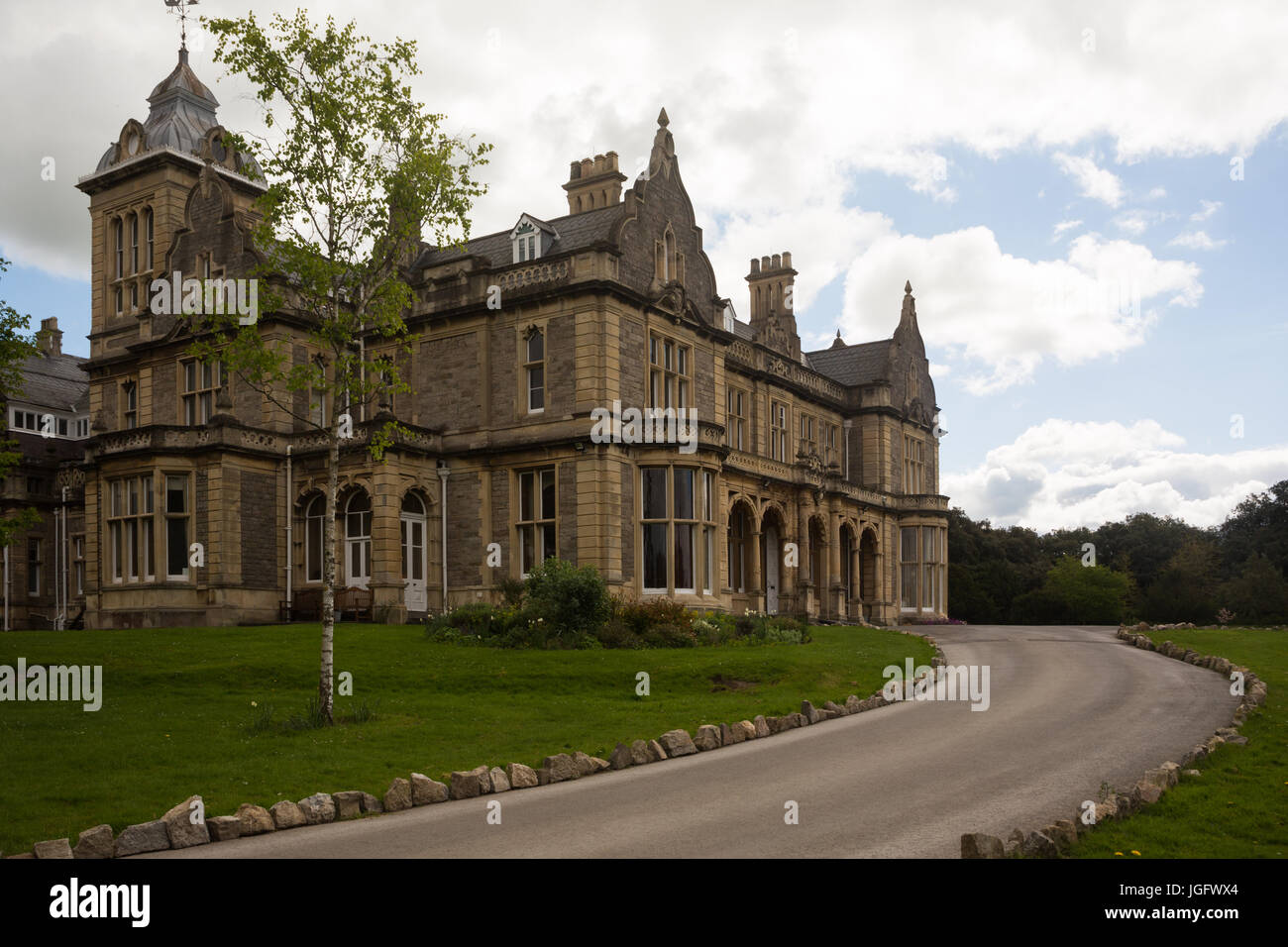 Vista di Clevedon Hall Hotel, Clevedon vicino a Bristol, Somerset una ex casa padronale una volta noto come Francoforte Hall. Foto Stock