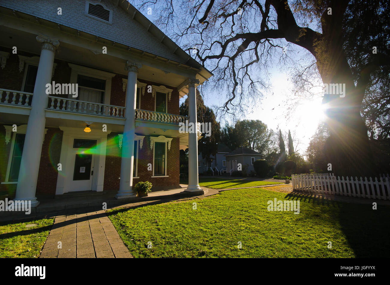 Esterno della Gibson House nella contea di Yolo, California Foto Stock