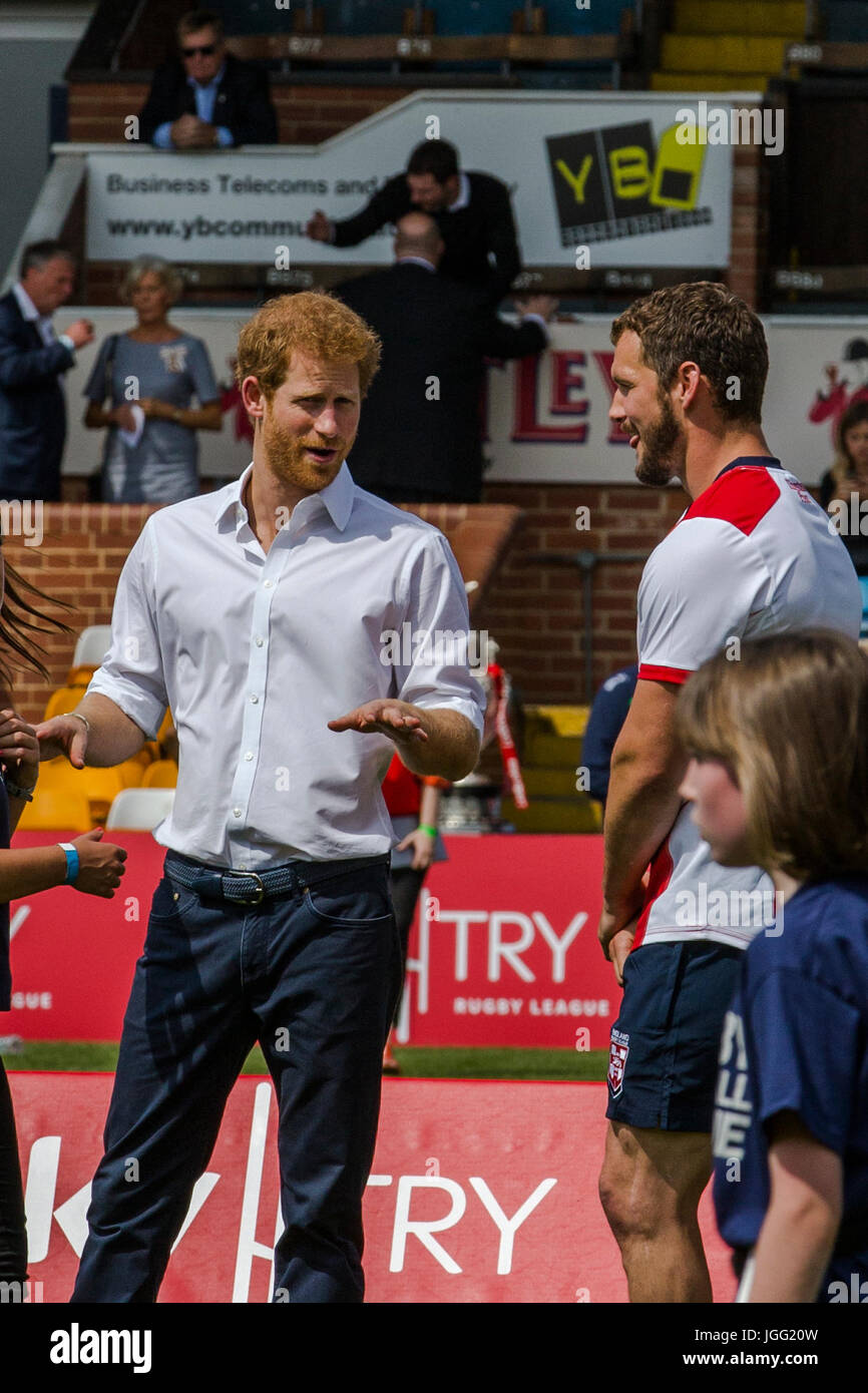 Il principe Harry visitano Leeds il 6 Luglio 2017 Foto Stock