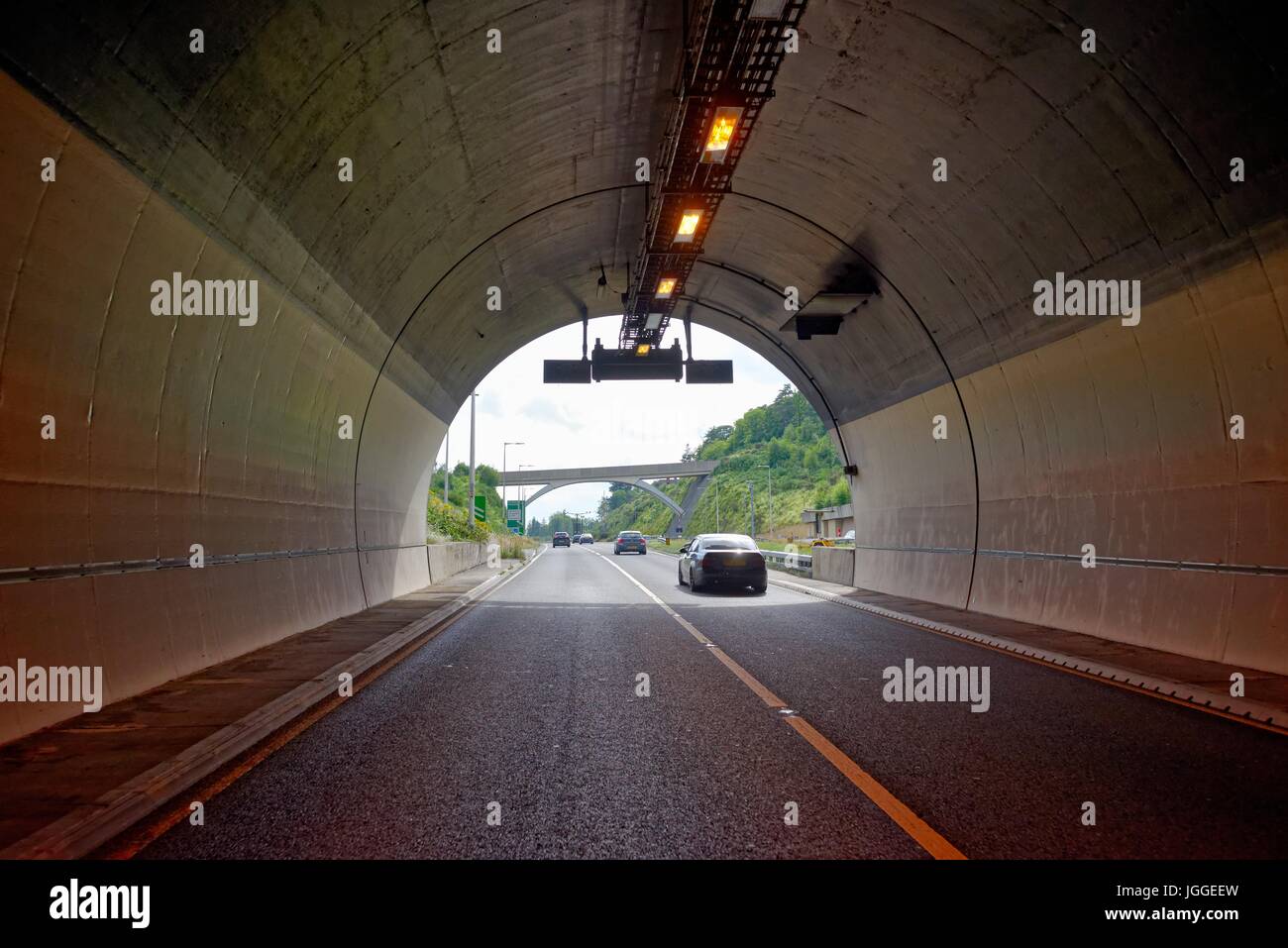 Il Hindhead road tunnel sulla A3 trunk road Surrey UK Foto Stock