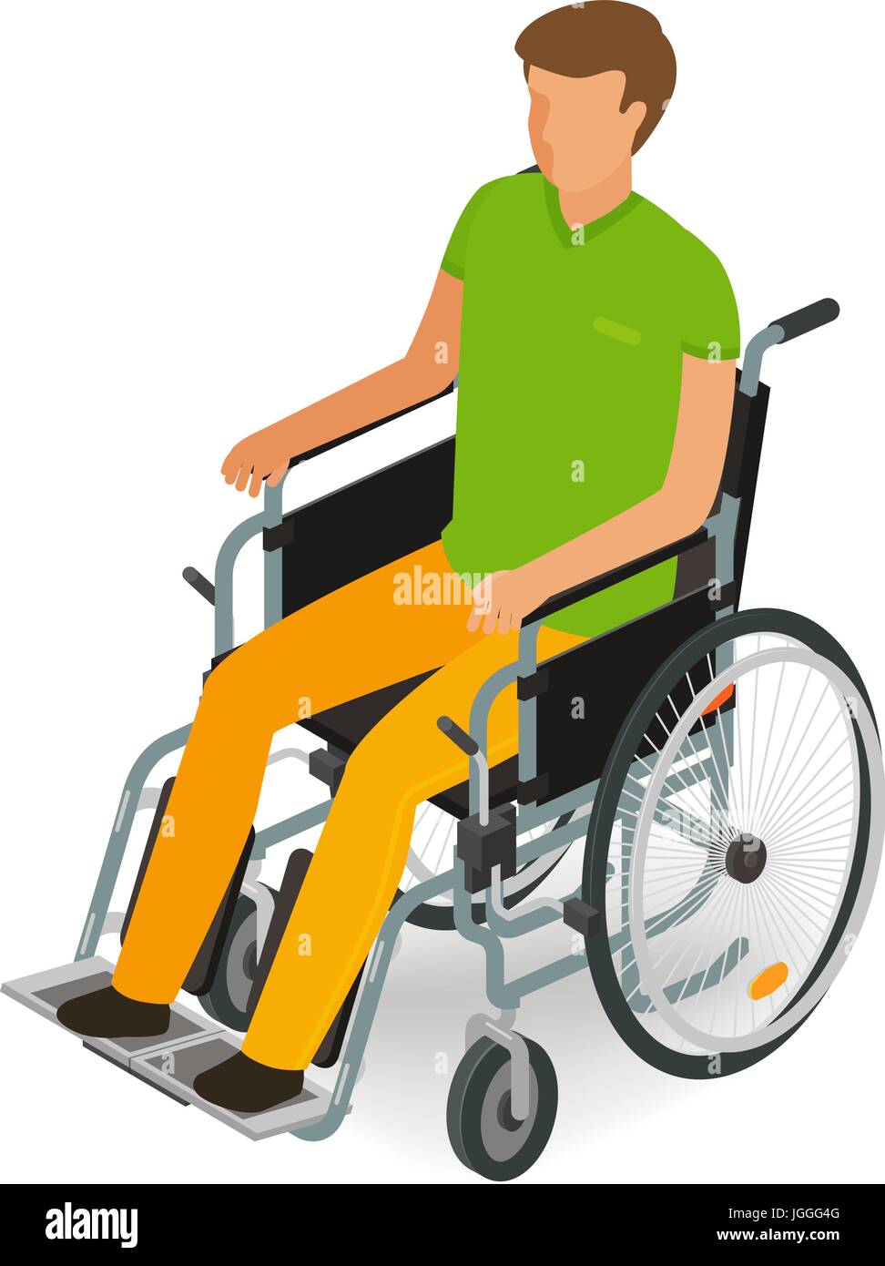 Persona su sedia a rotelle, disabili, portatori di handicap Icona o  simbolo. Cartoon, illustrazione vettoriale stile piatto Immagine e  Vettoriale - Alamy