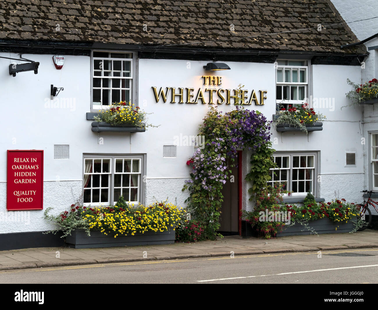 The Wheatsheaf Pub Public House, Oakham, Rutland, Leicestershire, Inghilterra, REGNO UNITO Foto Stock