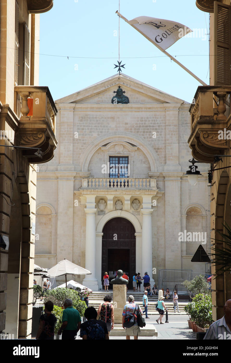 L'unico e bellissimo monumento barocco della Co-Cattedrale di San Giovanni a La Valletta, Malta Foto Stock