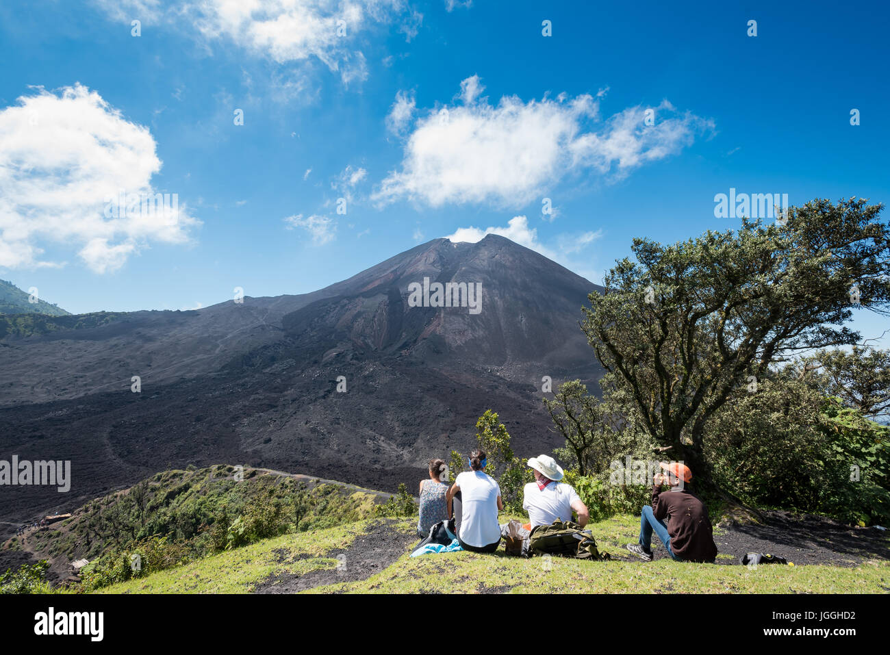 Picnic al vulcano Pacaya, Antigua, Guatemala Foto Stock