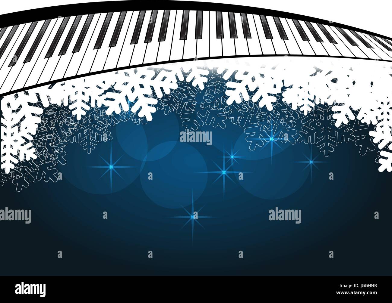 Modello di colore blu con pianoforte Illustrazione Vettoriale