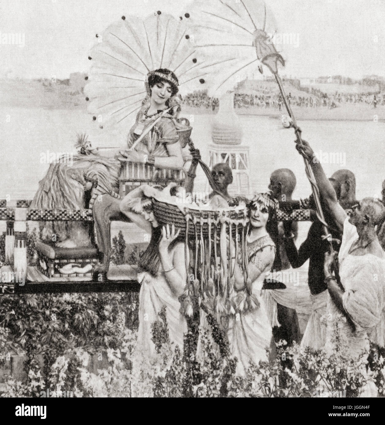 Il ritrovamento di Mosè dalla figlia del faraone. Da Hutchinson nella storia delle nazioni, pubblicato 1915. Foto Stock