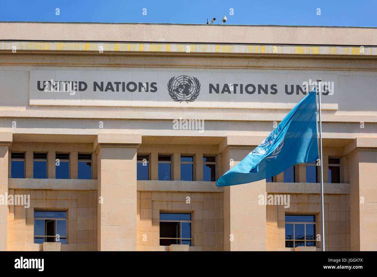 Nazioni Unite onu, Palais des Nations, Ginevra, Svizzera, Europa Foto Stock