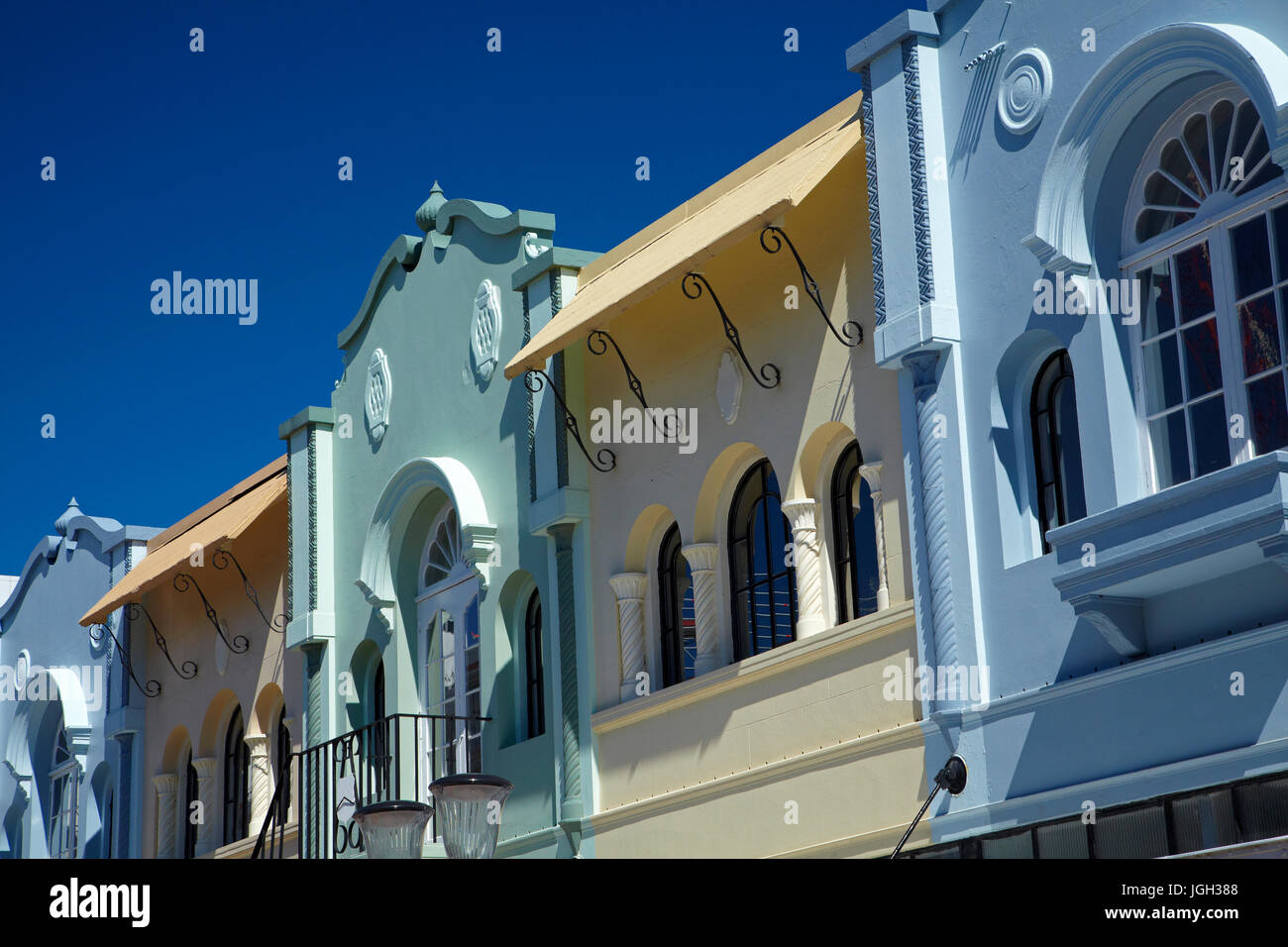 Edifici in stile liberty, New Regent Street, Christchurch, Canterbury, Isola del Sud, Nuova Zelanda Foto Stock