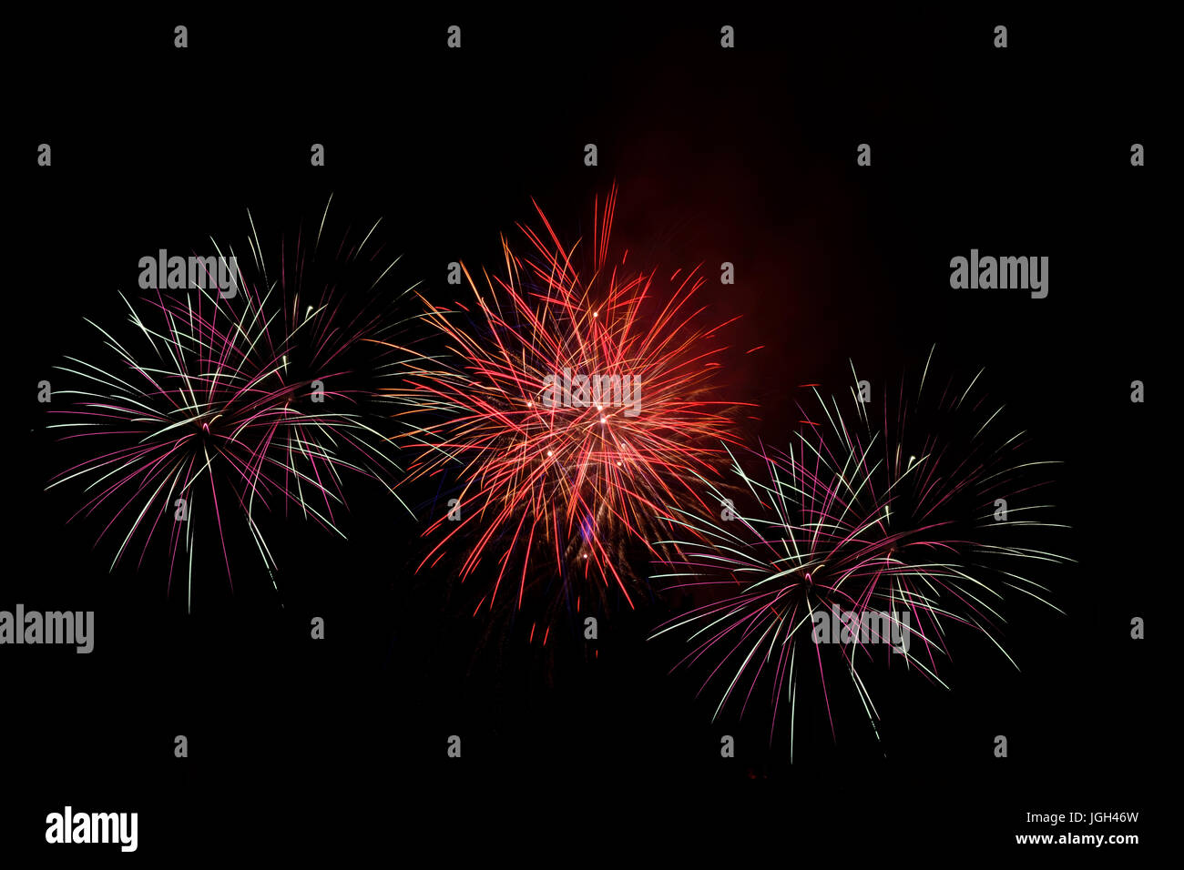 I Fuochi d'artificio del 4 luglio a Cupertino, CA Foto Stock