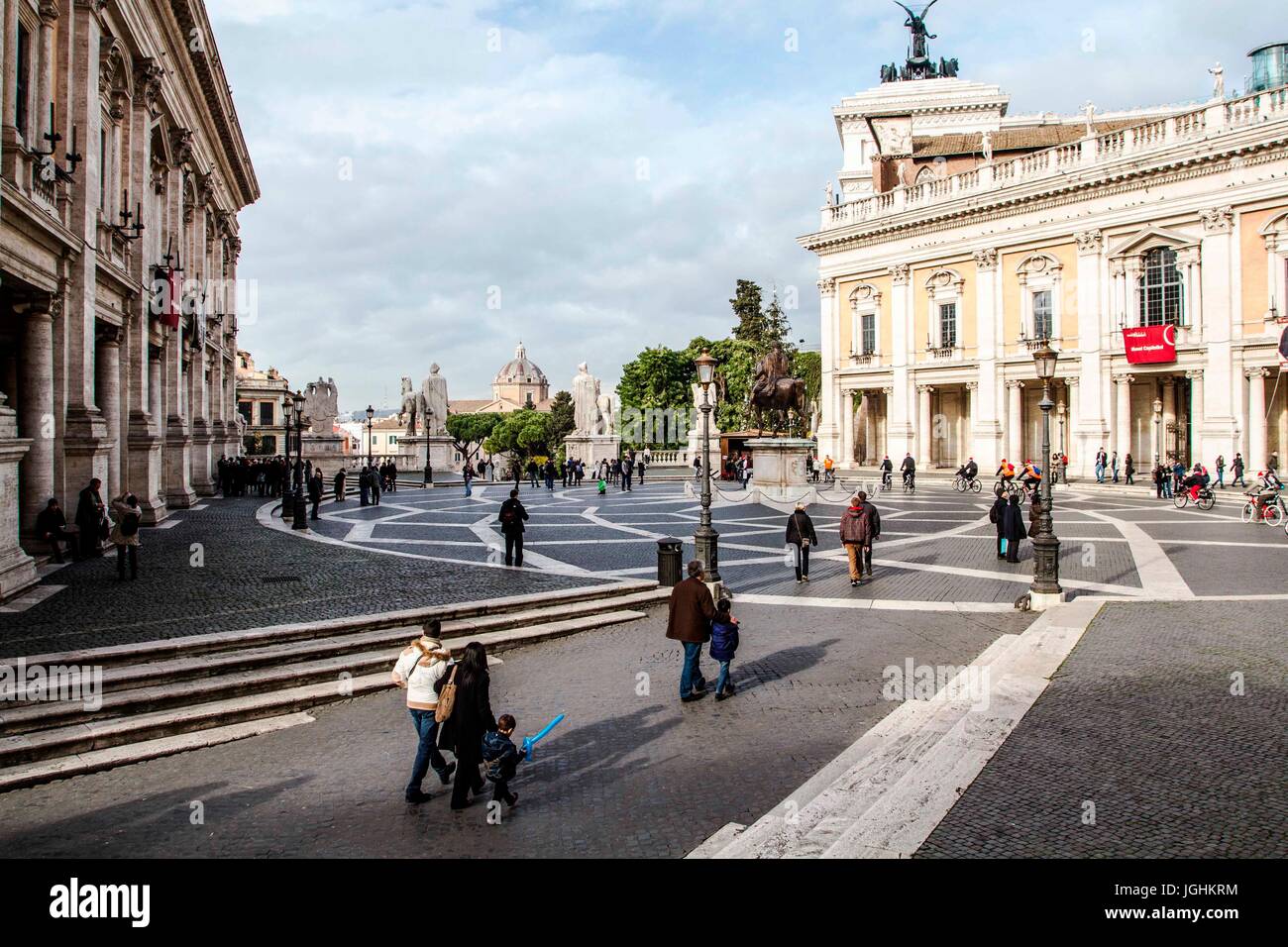 La piazza capitolina (Piazza del Campidoglio). Roma, Provincia di Roma, Italia. 23.12.2012 Foto Stock