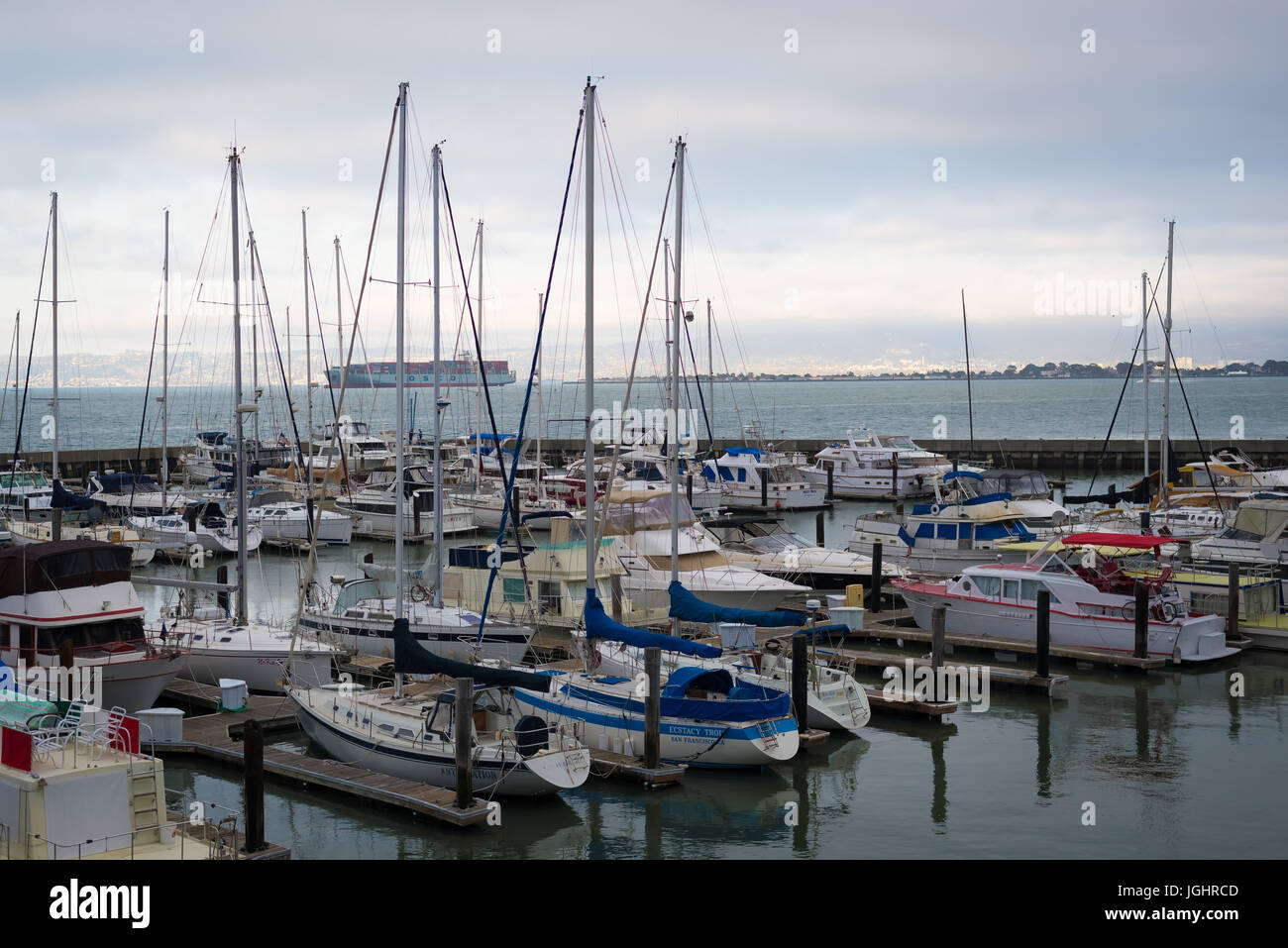 Cantiere navale di Santa Monica, California Foto Stock