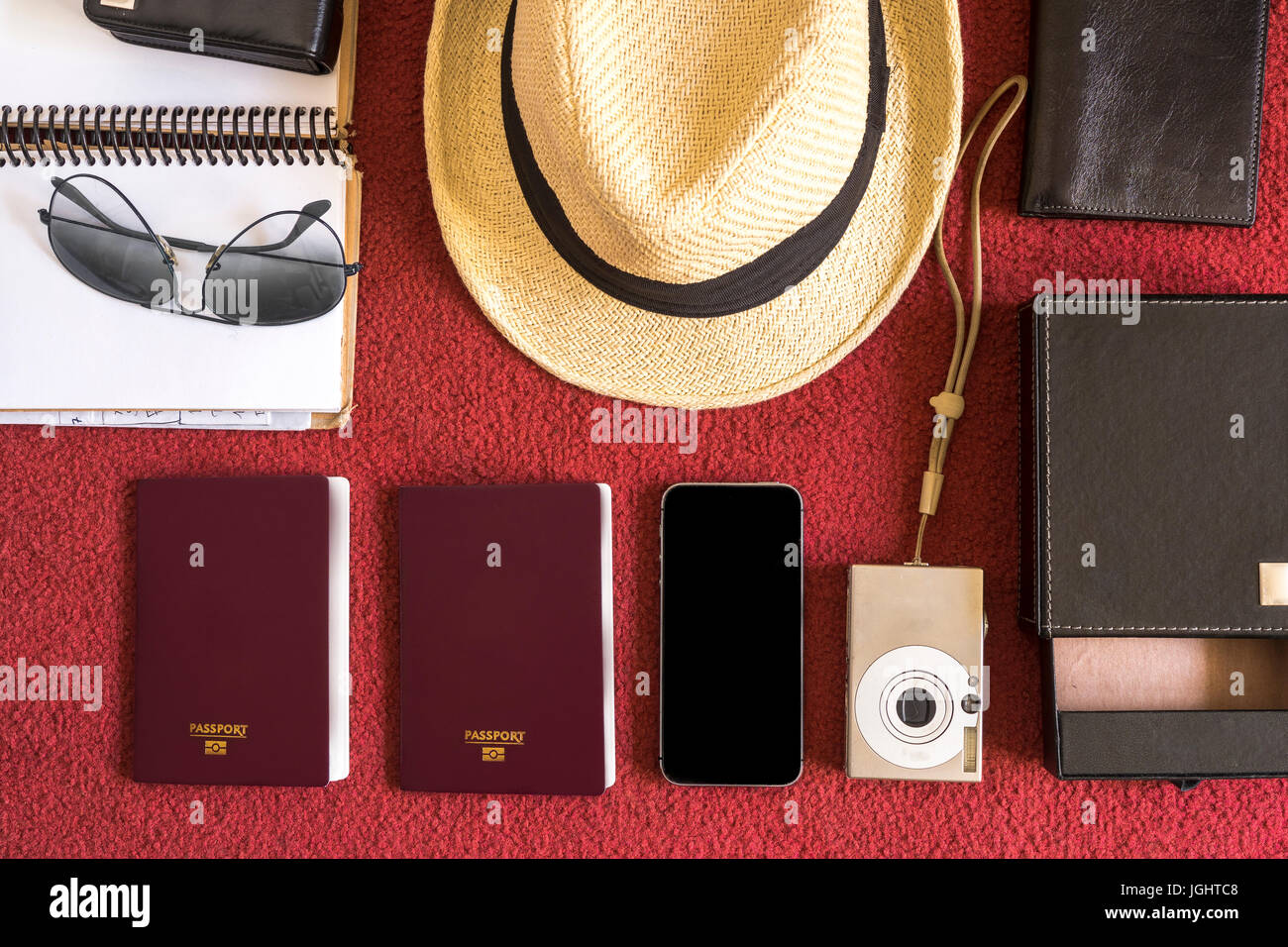 Accessori da viaggio Foto Stock