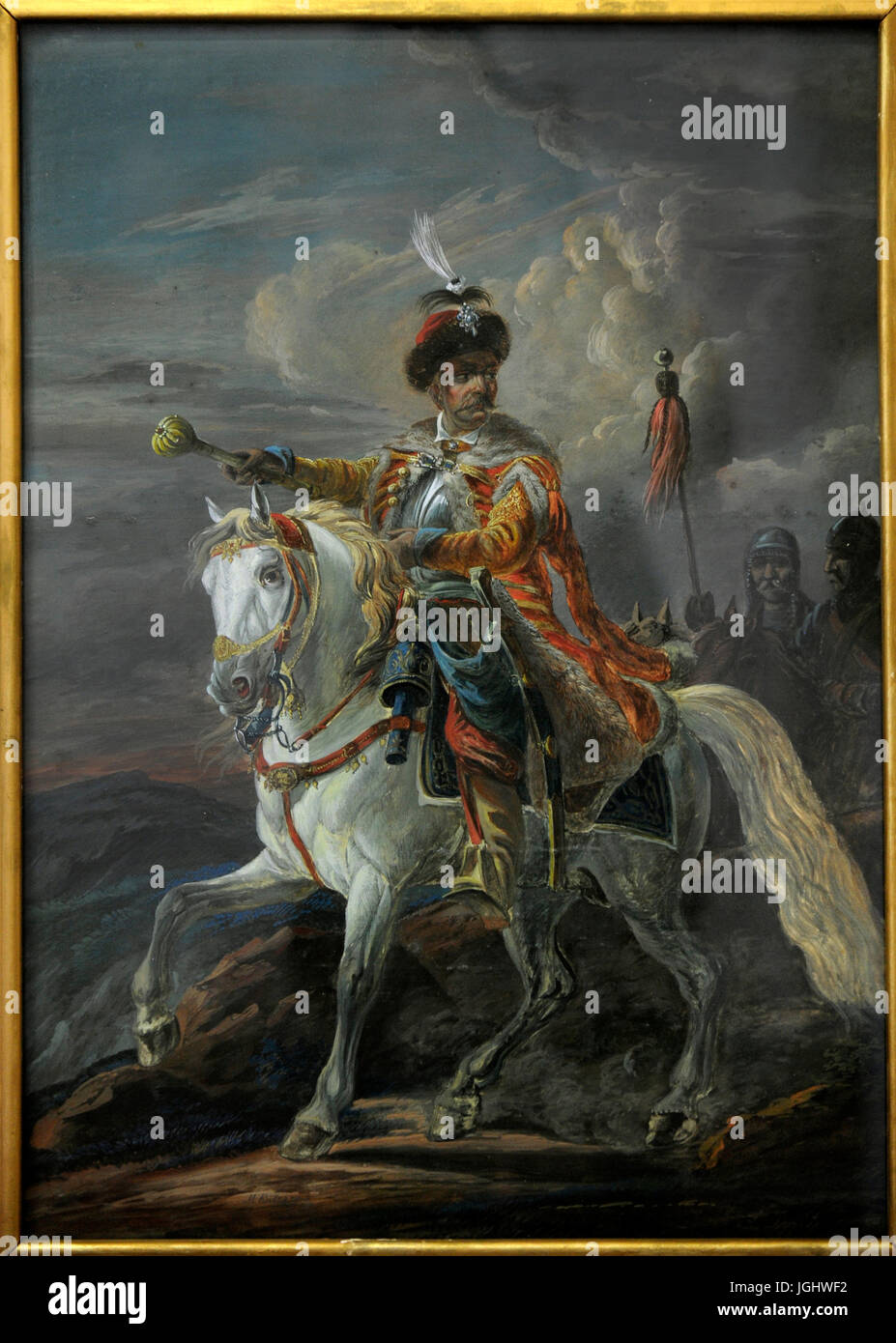 Hetman. Titolo politico dell' Europa centrale e orientale, storicamente assegnati ai comandanti militari. Pittura da Michal Kulesza (1799-1863). Vilnius Picture Gallery. Vilnius. La Lituania. Foto Stock