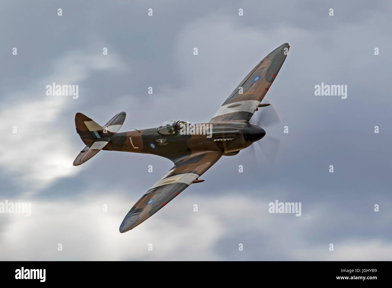 Modello RAF Spitfire Retrò Vintage Grande dimensione BANDA STAGNATA Spitfire WW2 Aereo da caccia 