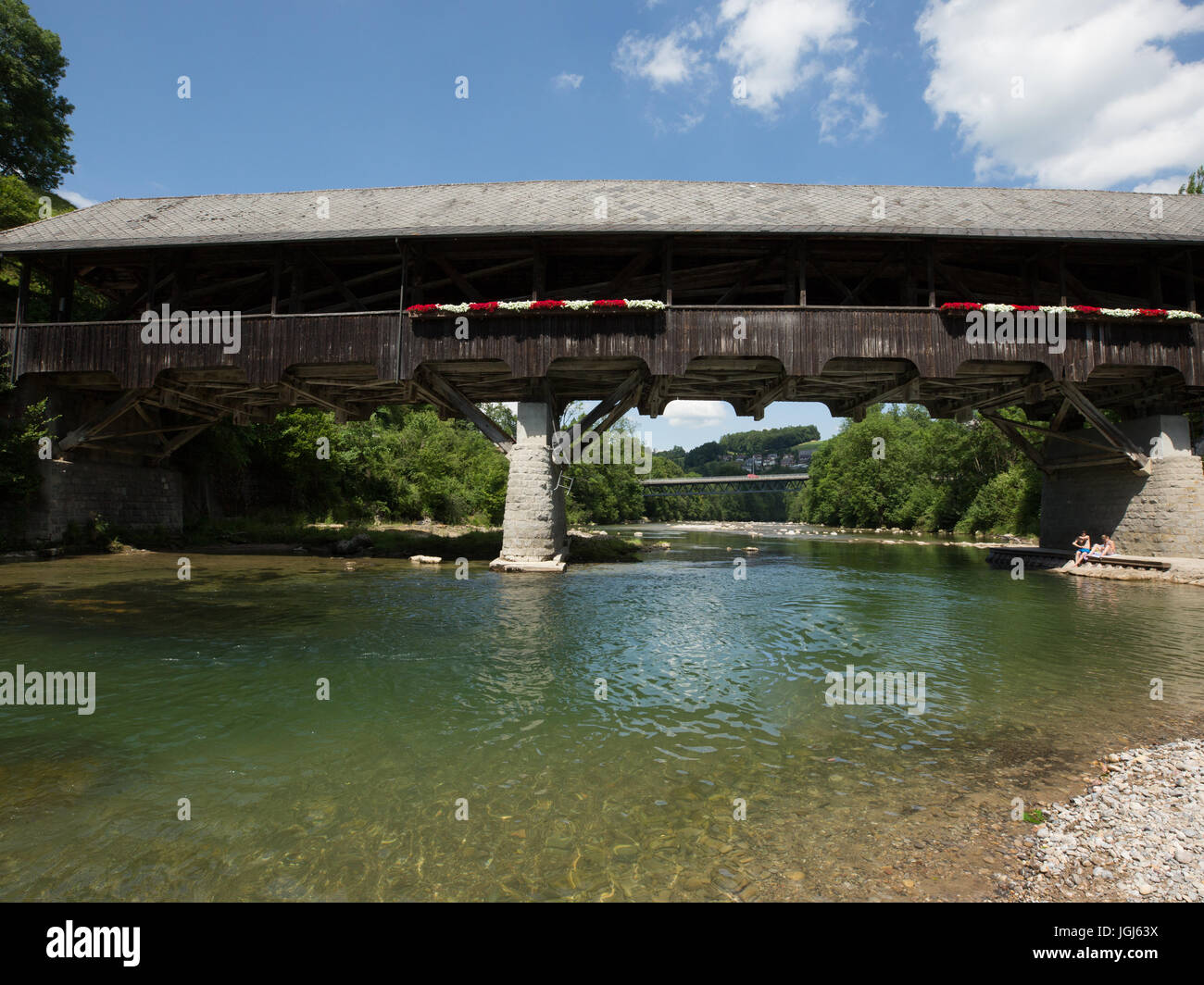 Old Swiss ponte coperto Foto Stock