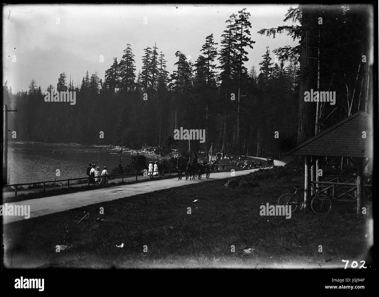 Stanley Park, Vancouver - strada intorno al Parco di Stanley Foto Stock