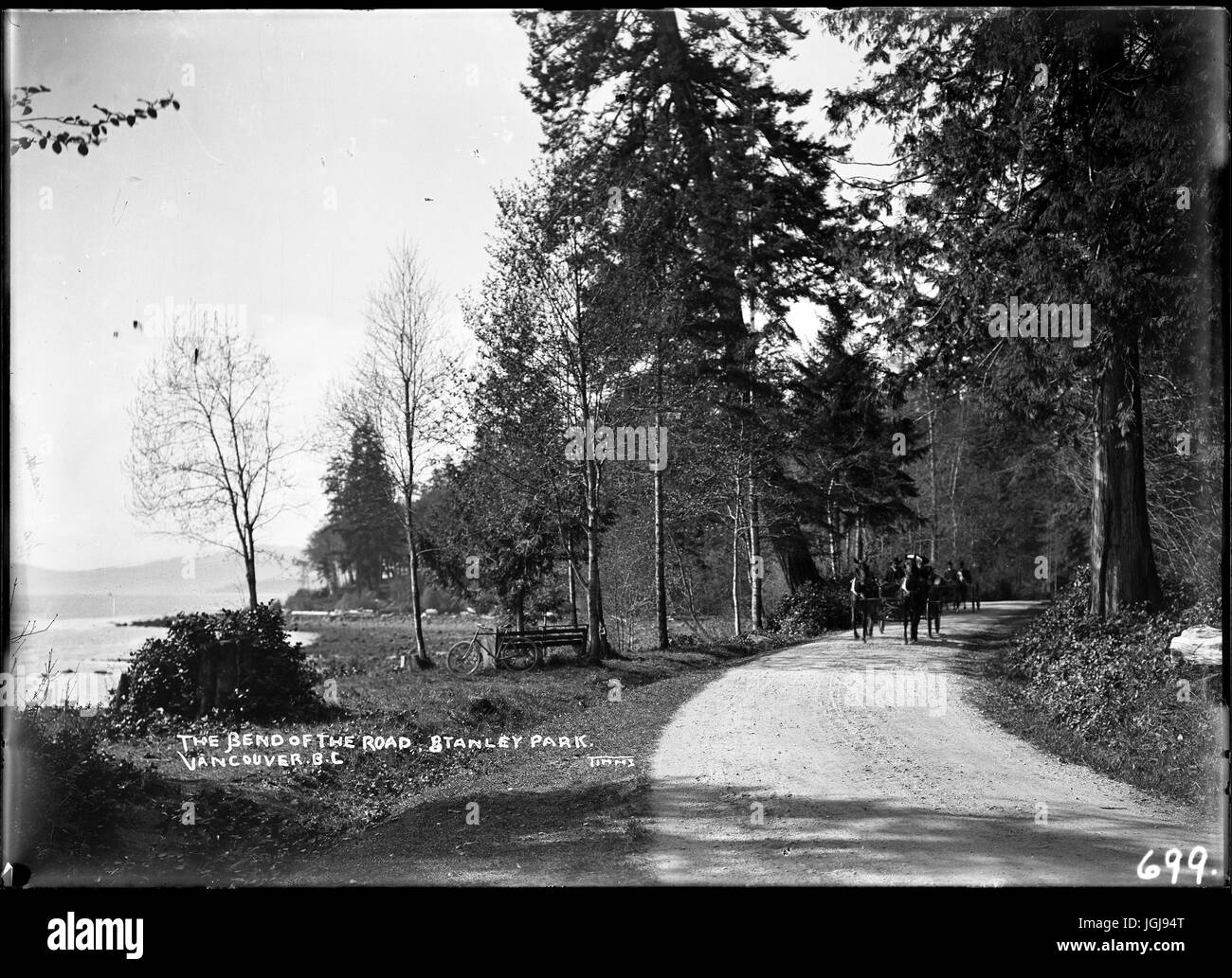 Stanley Park, Vancouver - Strada a Stanley Park. Foto Stock