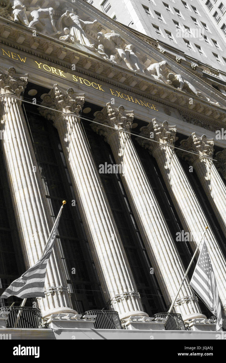 New York Stock Exchange da Broad Street, Manhattan Foto Stock