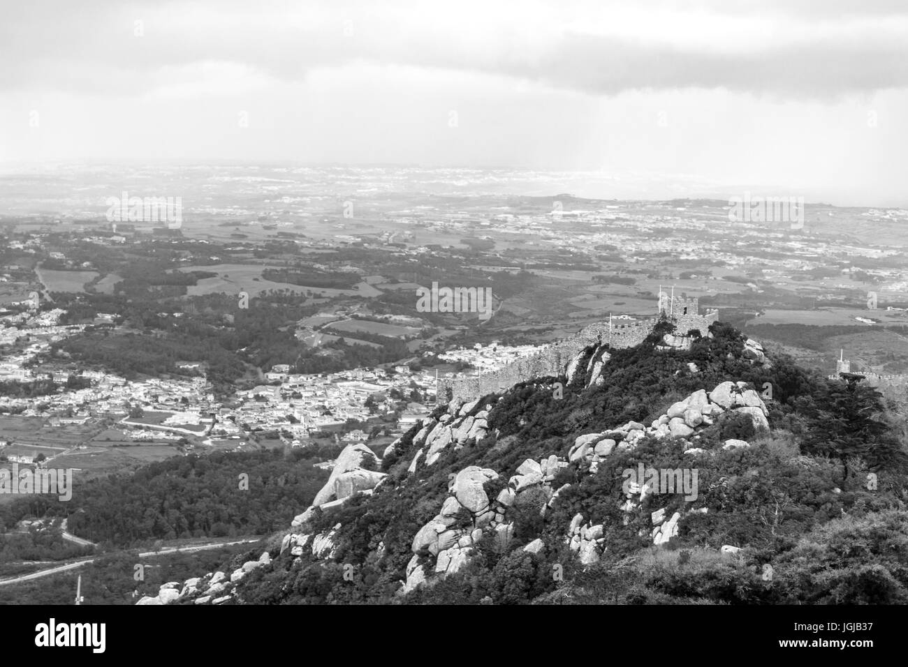 Castelo dos Mouros a Sintra (Portogallo) è stato costruito dai Mori fra VIII e IX secolo Foto Stock