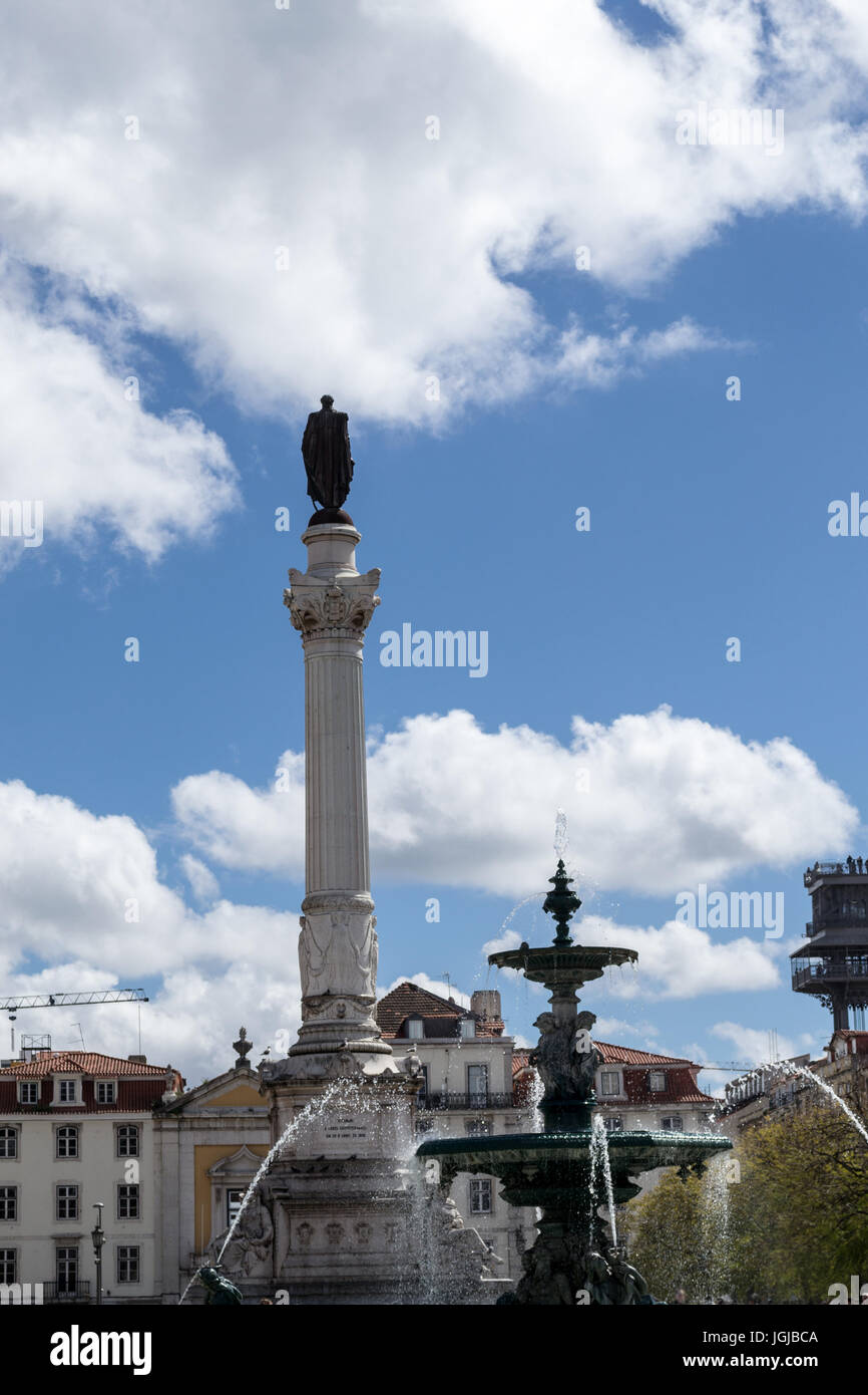 Piazza Rossio è situato nel cuore dell'Pombaline Downtown a Lisbona (Portogallo) Foto Stock