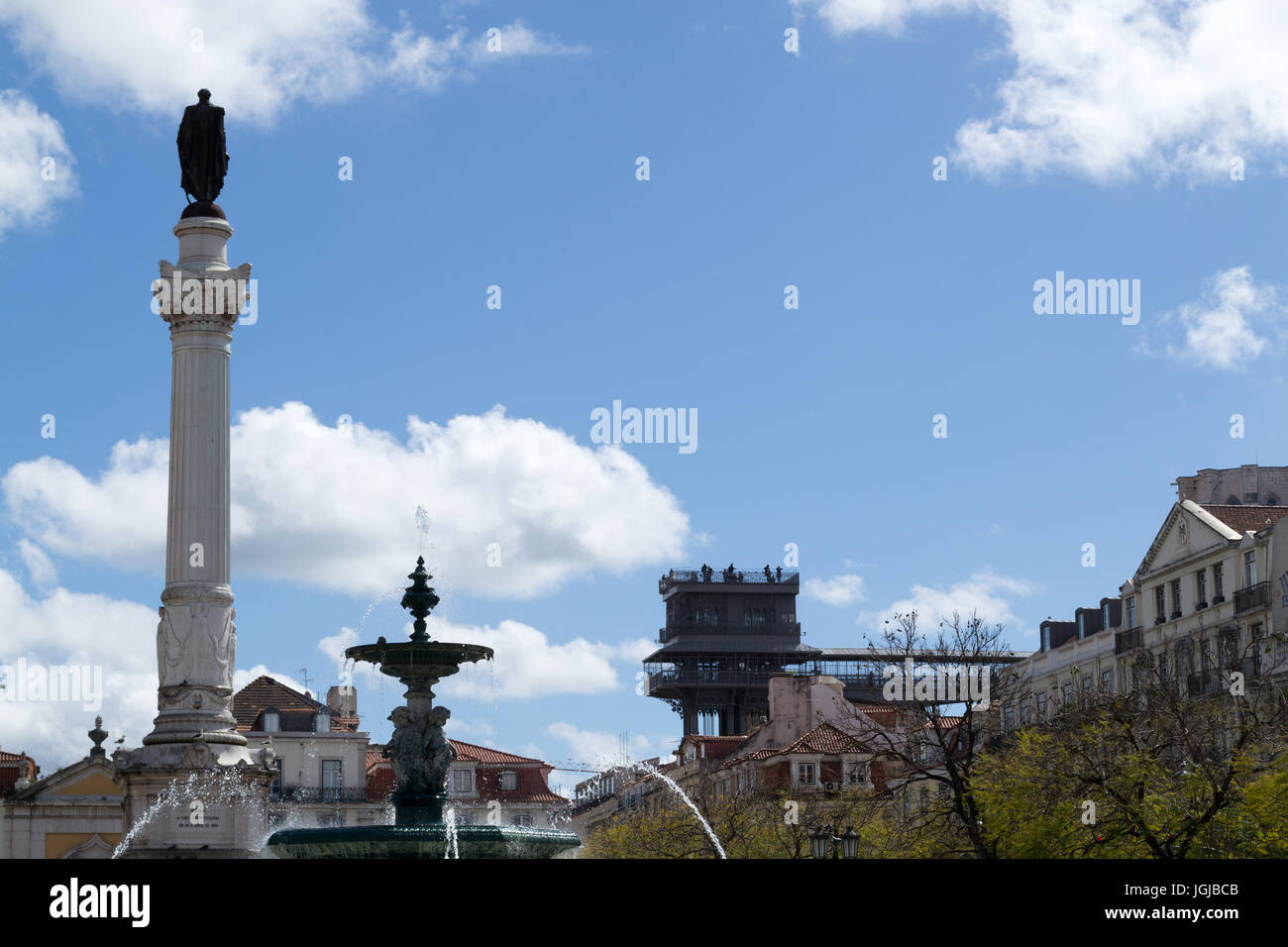 Piazza Rossio è situato nel cuore dell'Pombaline Downtown a Lisbona (Portogallo) Foto Stock