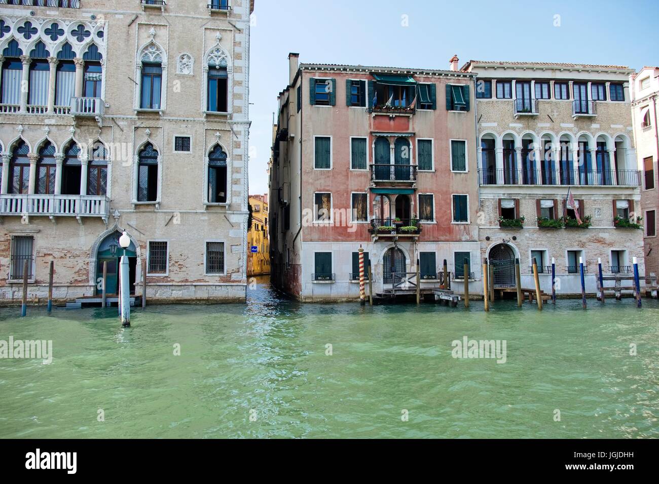Venezia Veneto Italia. Classic vista dal Canal Grande oltre i palazzi Foto Stock