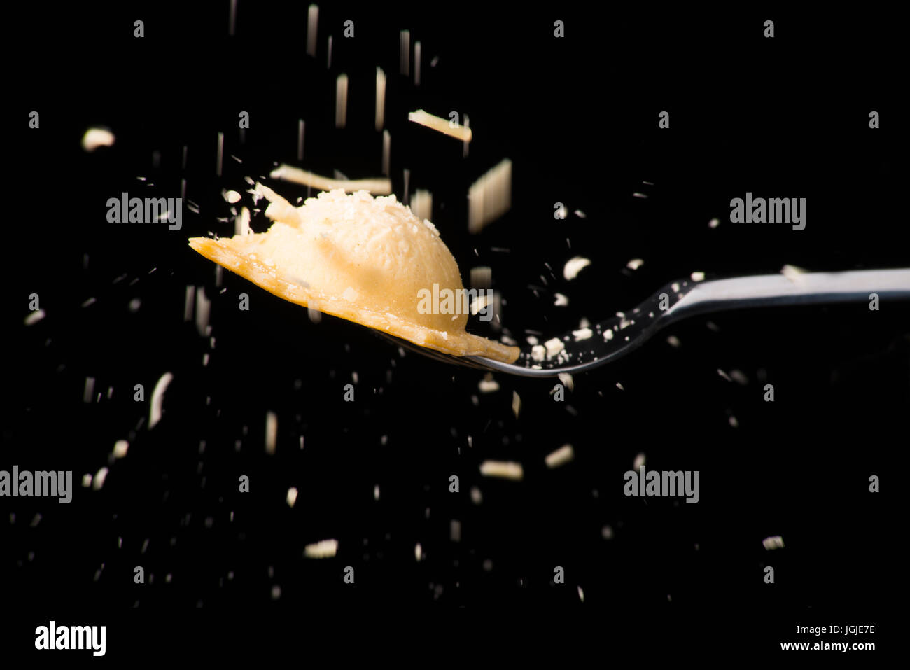 Chiudere i ravioli al formaggio Foto Stock