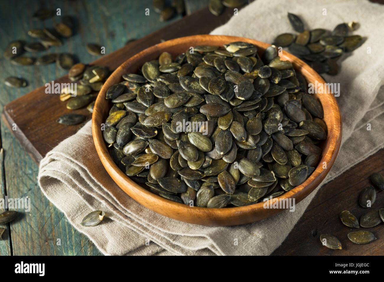 La salatura a secco Pepita organici semi di zucca per Snacking Foto Stock