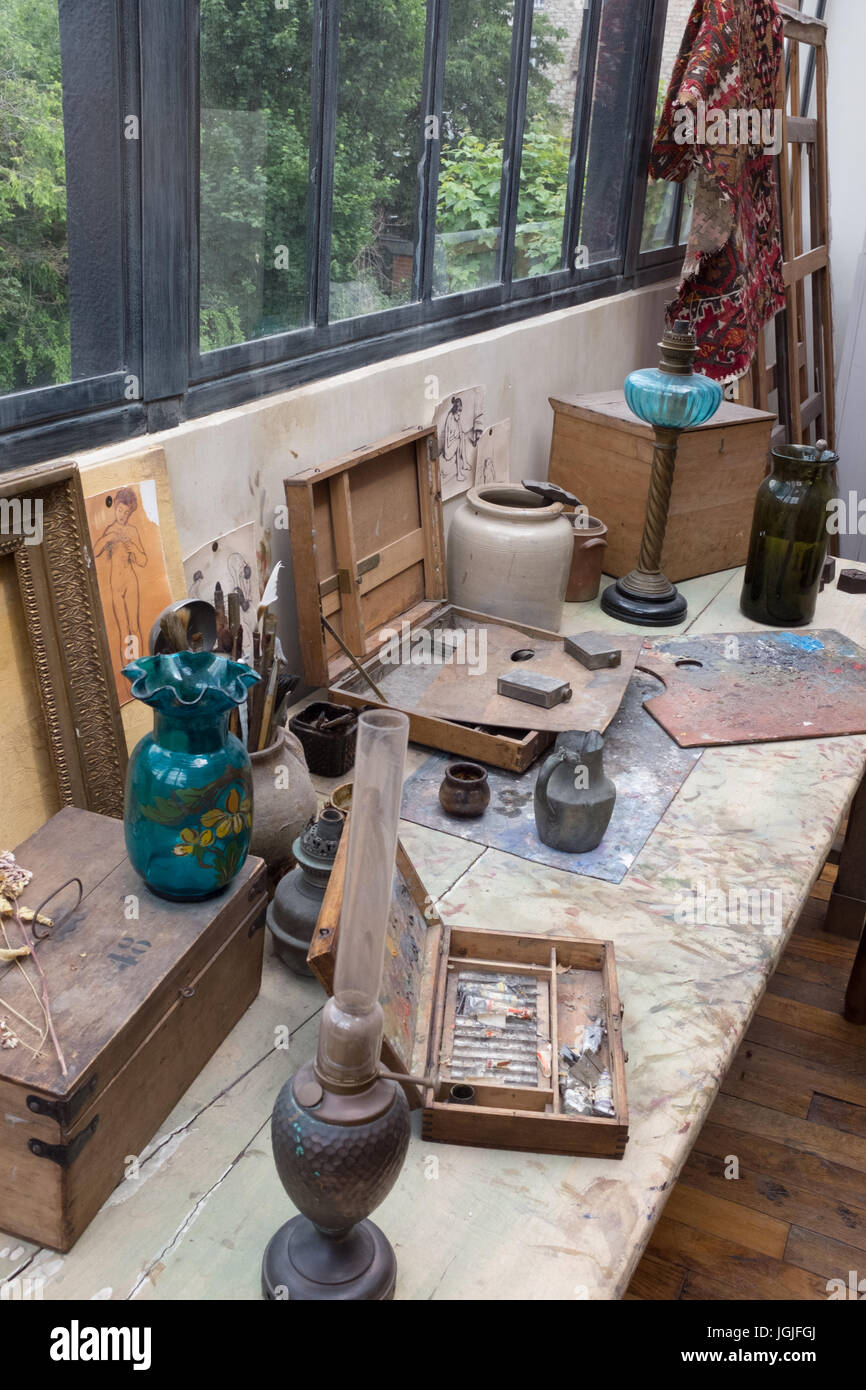 Musee de Montmartre, Paris, Francia, Studio di Suzanne Valadon e Maurice Utrillo Foto Stock