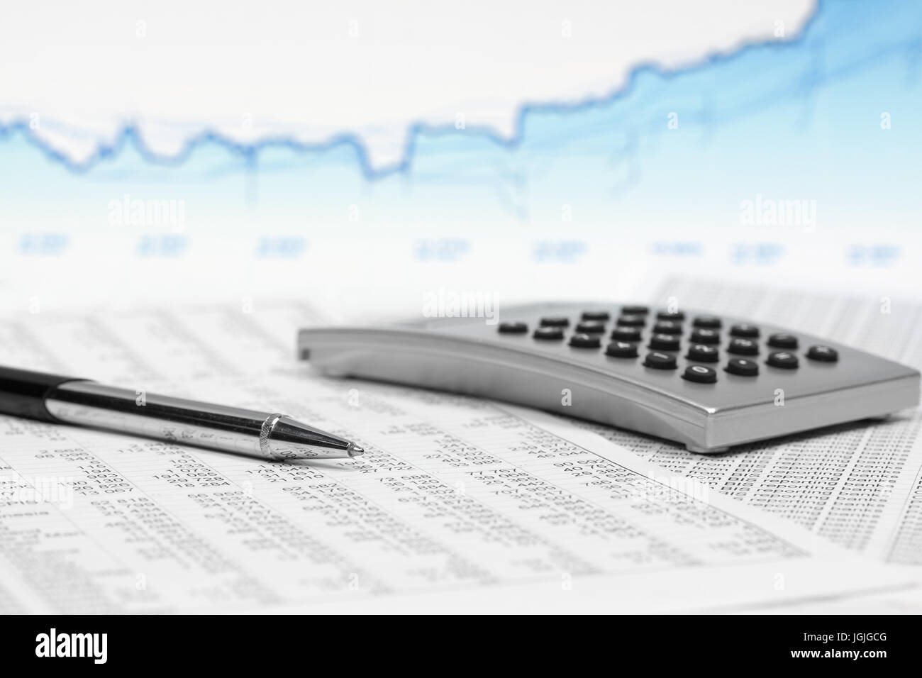 La contabilità finanziaria del mercato azionario analisi grafici Foto Stock