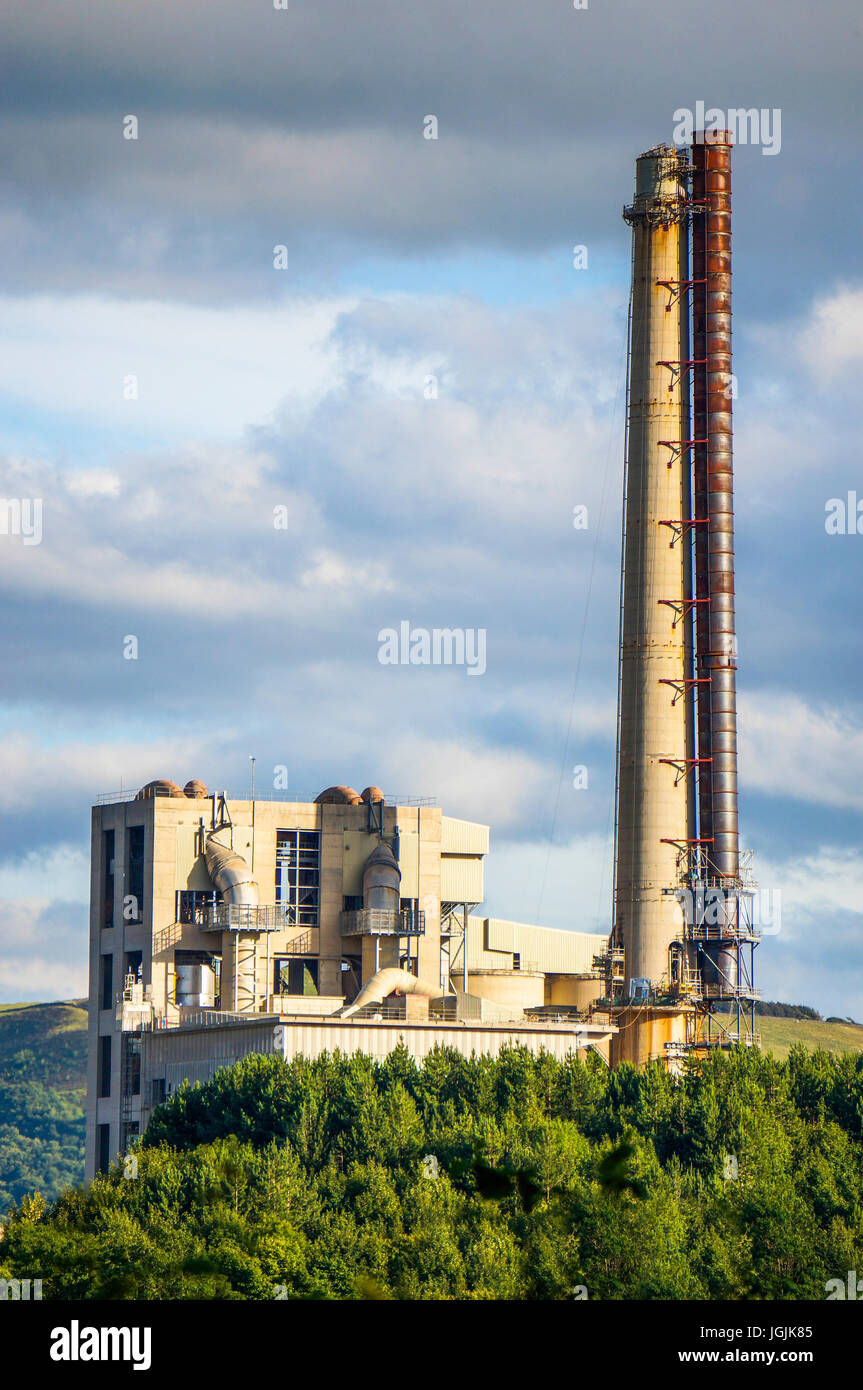 Speranza opere in cemento, Hope Valley, Peak District, Derbyshire, Inghilterra, Regno Unito. Foto Stock