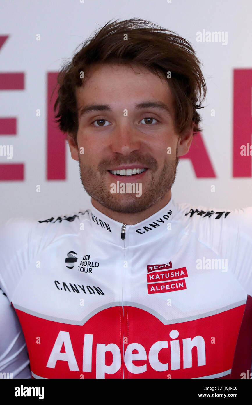 Duesseldorf, Germania. Il 29 giugno, 2017. Rick Zabel in Germania del Team Katusha Alpecin per il Tour de France 2017, fotografato a Duesseldorf in Germania, 29 giugno 2017. Foto: Daniel Karmann/dpa/Alamy Live News Foto Stock