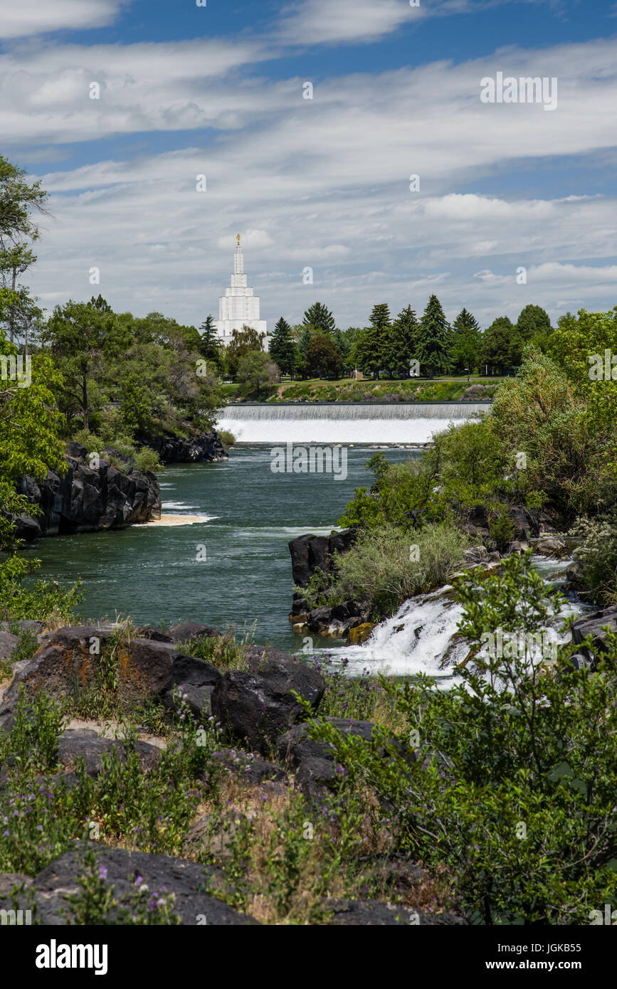 Idaho Falls tempio della Chiesa di Gesù Cristo dei Santi degli Ultimi Giorni in Idaho Falls, Idaho Foto Stock