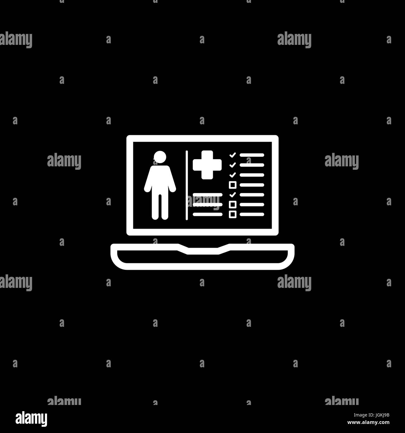 Medico paziente icona Registra. Design piatto. Illustrazione Vettoriale