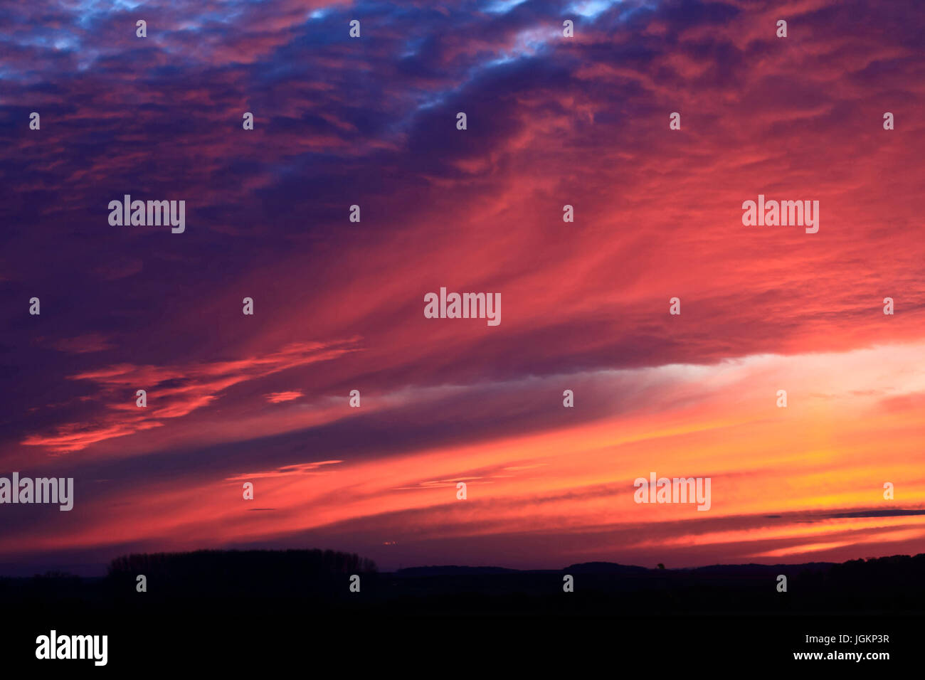 RS 2121. Sfondi; colori; colori; visualizzazione; tramonto in inverno, Norfolk, Inghilterra, Europa Foto Stock