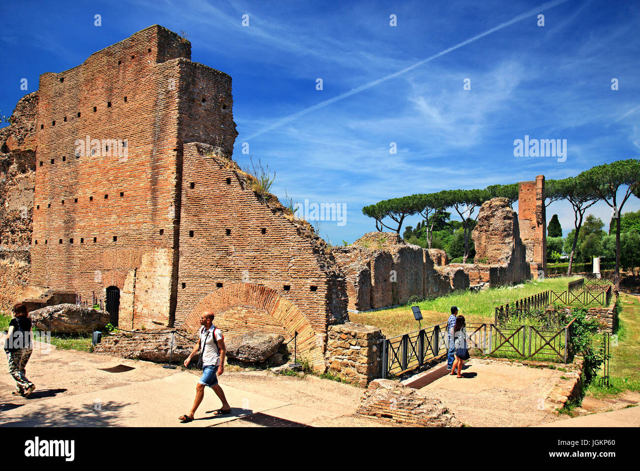 Presso la Domus Flavia (i cosiddetti "Basilica") sul Palatino (Palatino) hill, Roma, Italia. Foto Stock