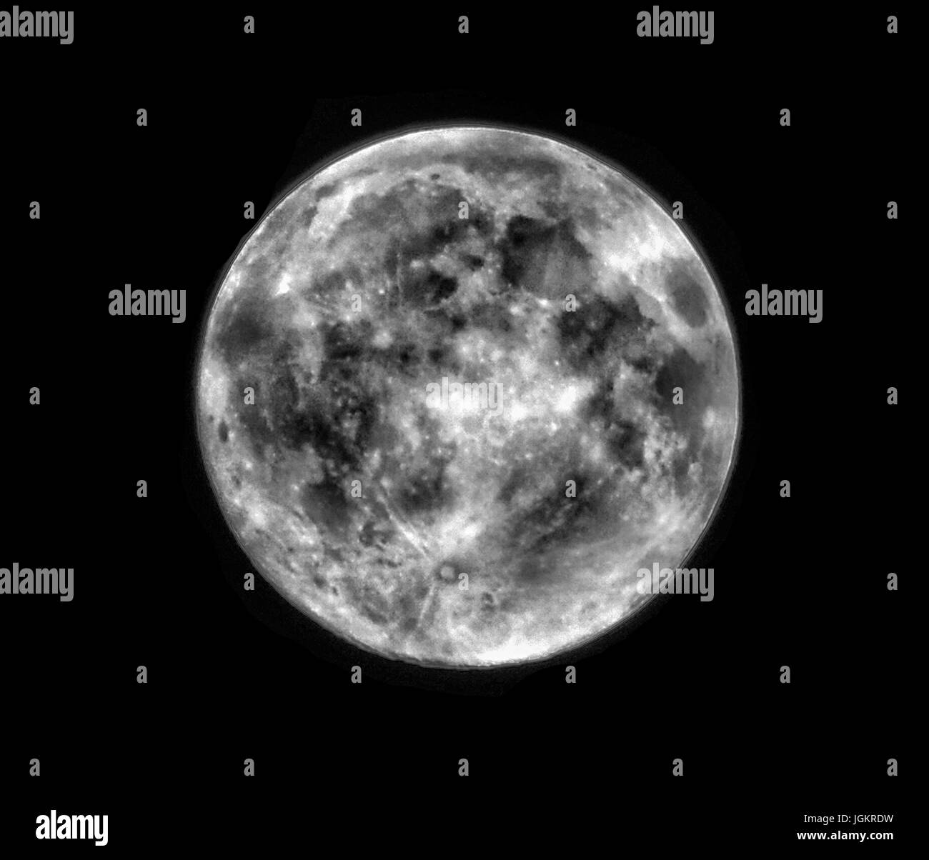 Luna piena Harvest Moon in dark sky file di grandi dimensioni Foto Stock
