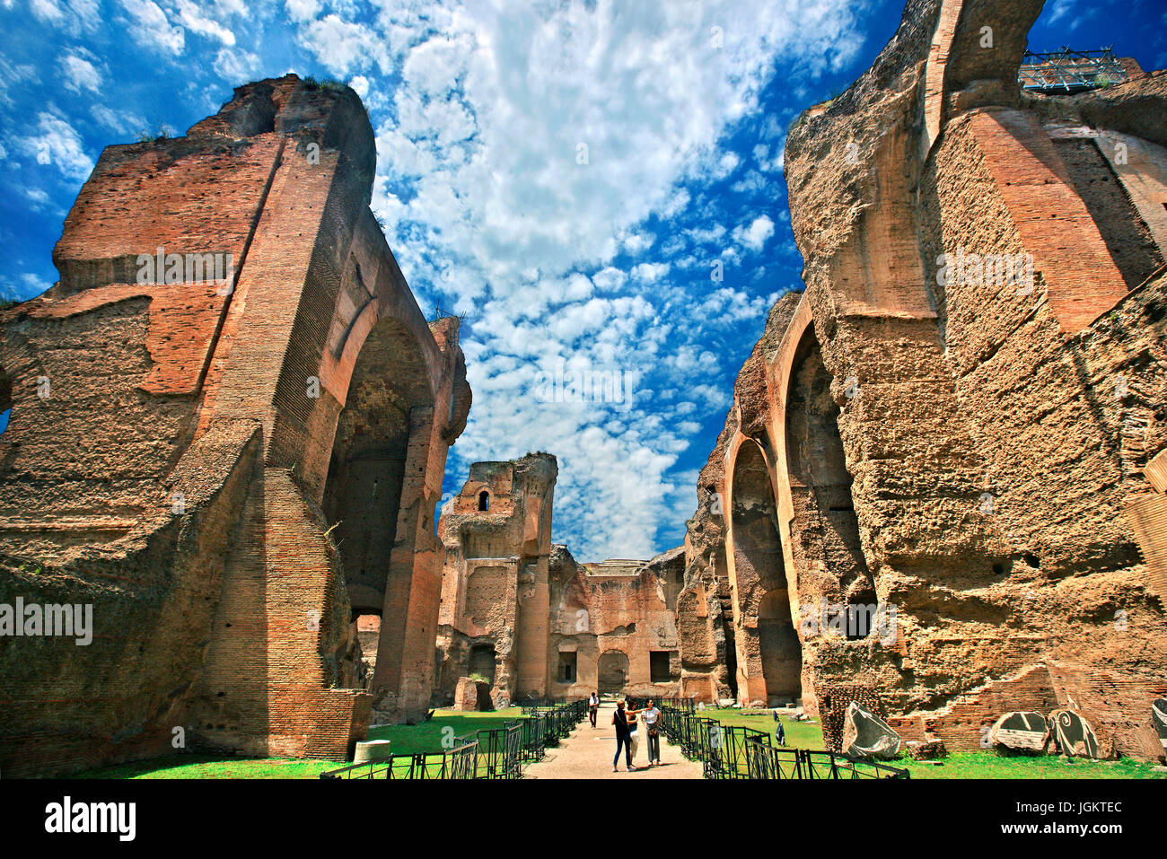 Presso le Terme di Caracalla (Terme di Caracalla - costruito tra 212 - 216/217 AD), Roma, Italia. Foto Stock