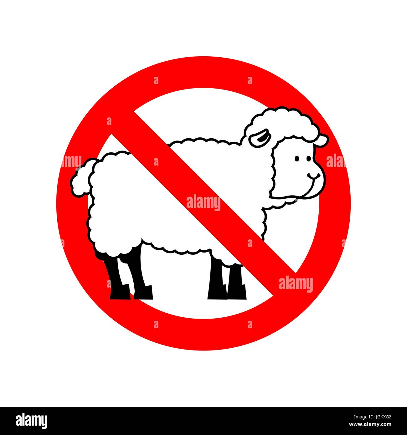 Smettere di pecore. Divieto pecora. Attenzione farm è un animale. Divieto  rosso cartello stradale Immagine e Vettoriale - Alamy