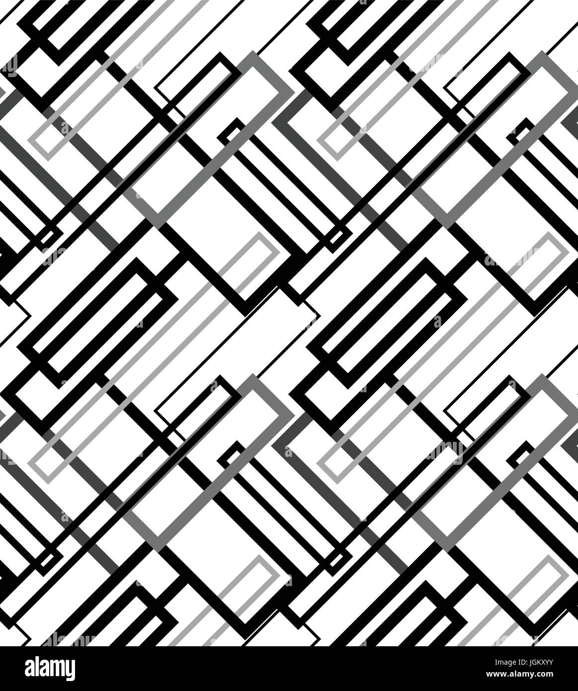 Seamless astratto modello patchwork con decorazione geometrica In vintage stile asiatico Illustrazione Vettoriale