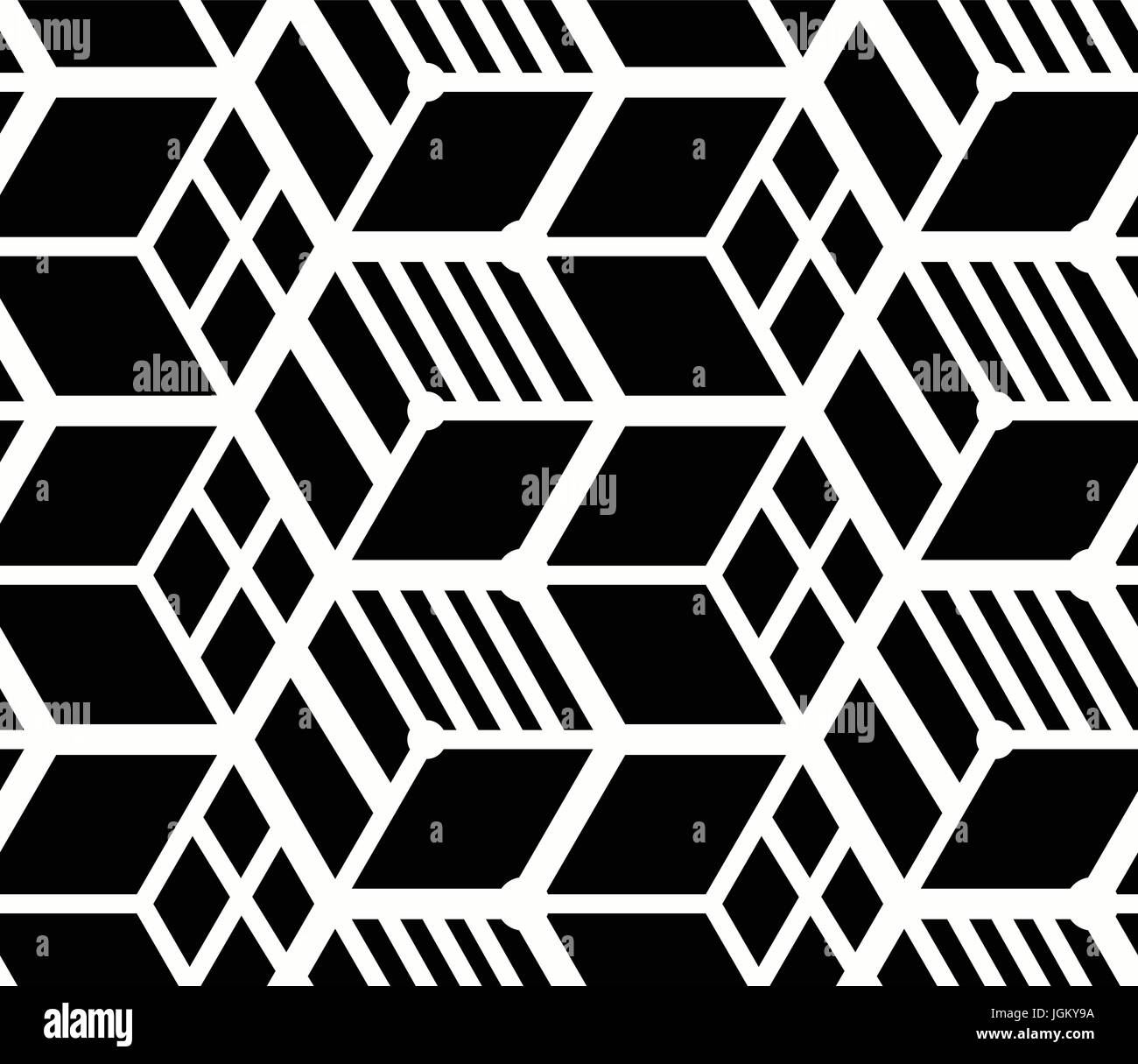 Seamless astratto modello patchwork con decorazione geometrica In vintage stile asiatico Illustrazione Vettoriale