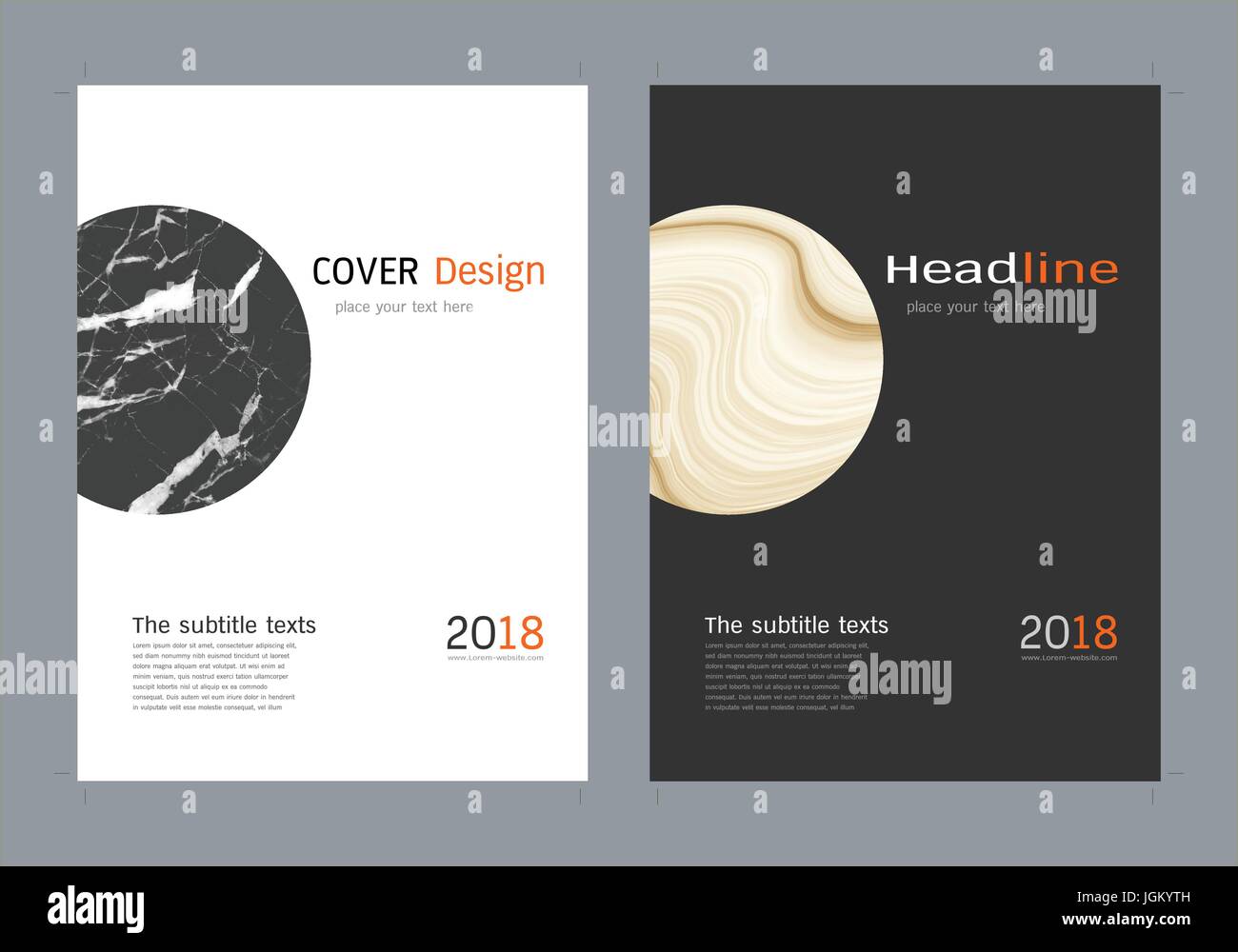 Coperture minime set design, alla moda modello di ispirazione per la progettazione di brochure, relazione annuale, flyer, rivista, poster, presentazione aziendale. Illustrazione Vettoriale